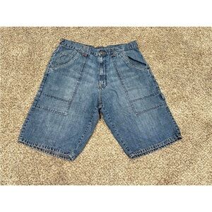 Kani Gold Mens Size 38 Blue Stone Wash Denim Jean Shorts Baggy Fit 90s Hip Hop